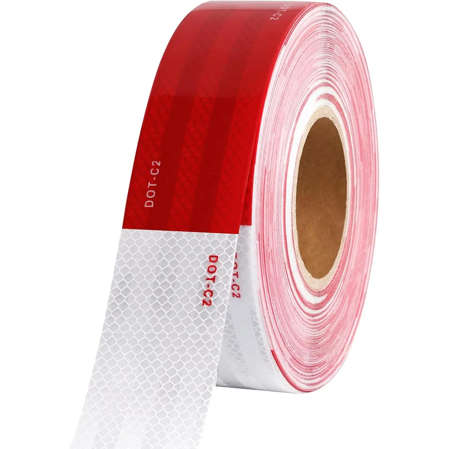 Reflective Safety Tape - 1in x 30ft DOT-C2 Waterproof Red and White Adhesive Conspicuity Tape for Trailer, Outdoor Use, Cars, Reflective Tape
