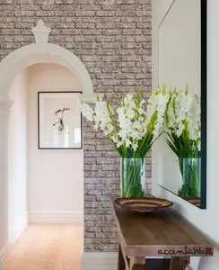 Whitewashed Vintage Brick Wallpaper - Peel and Stick