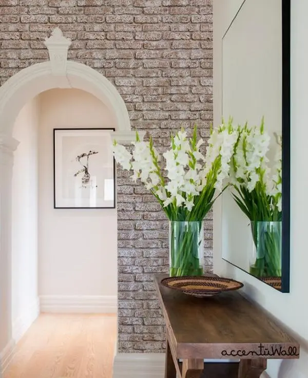Whitewashed Vintage Brick Wallpaper - Peel and Stick