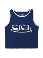 Navy & White Ribbed Crop Tank