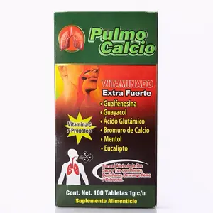 Pulmo Calcio Extra Strength Respiratory Support Tablets with Vitamin C & Propolis – 100 Tablets, Cough & Chest Relief Supplement