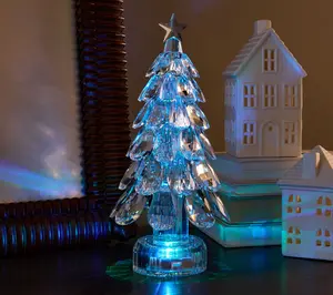 12" Twinkling Faceted Glass 6-Tier Tree by Valerie