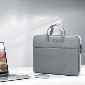 1pc portable laptop briefcase, multi-compartment computer bag for office, business and travel, scratch-resistant inner bag with hand-held design and zipper pocket