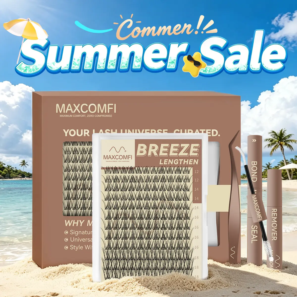 Maxcomfi Lengthen Breeze False Eyelashes -Dd curl , Spider Lashes , Kim K Lashes , Maddy lashes, Summerlashes