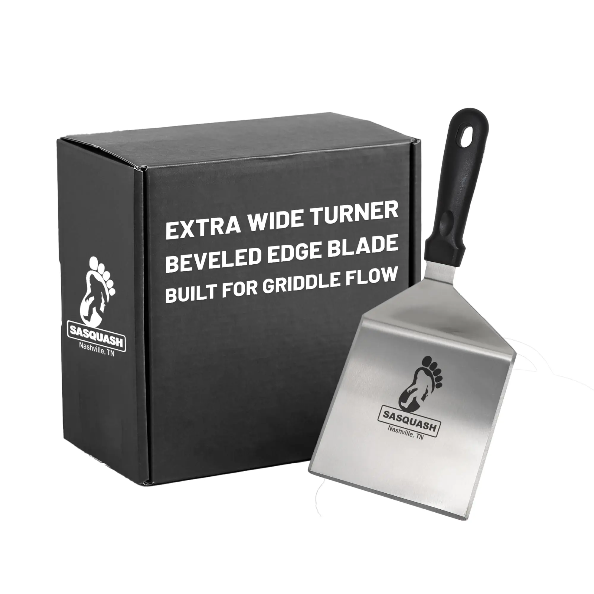 Sasquash Mammoth Smash Burger Spatula, Stainless Steel, 6 x 5.5 Inch Blade