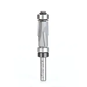 Amana Tool #47164 Flush Trim Compression Bit 1/2” D x 1” CH x 1/4” SHK with Upper and Lower Ball Bearing Guides, Upper & Lower Flutes