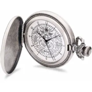 Charles-Hubert Paris  Antique Silver Plated Antique Silver Dial with Date Pocket Watch