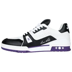 Louis Vuitton Leather Round-Toe Lace-Up Low-Top Sneakers for Men in Purple Trending Shoes, House White Official Shoes to Get / Maison Mihara Verifiable, with credentials and supporting global authentication