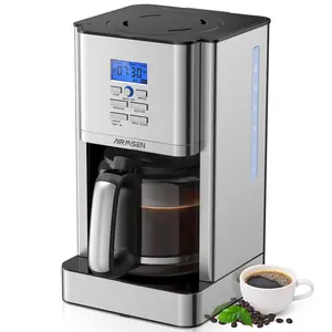 Filter Coffee Machine with 12 Cups pot, Ajustable Warm Plate,24 Hours Delay Brew, Brew Strength Selection