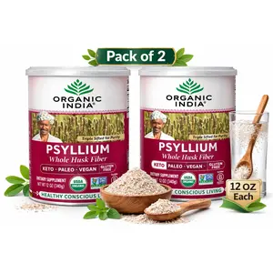 Organic Psyllium Herbal Powder - Whole Husk Fiber, Healthy Elimination, Keto Friendly, Vegan, Gluten-Free, USDA Certified Organic, Non-GMO, Soluble & Insoluble Fiber Source - 12 oz Canister