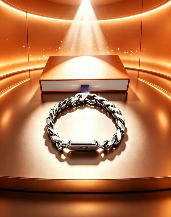 New designer high-end luxurious men's shield Cuban bracelet fashionable jewelry / steel / titanium material (with exquisite packaging box)