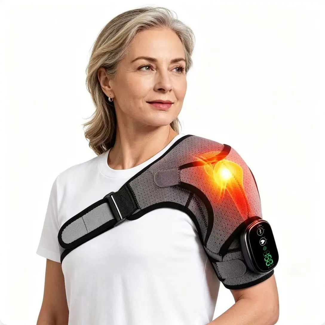 Heating Massage Shoulder Wrap, Adjustable Relaxing, Three-Stage Controller, USB Rechargeable, One Size, Shoulder Massager for Relaxation and Relief