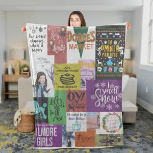 Gilmore Girls Tv Series Fleece Blanket, Lorelai Gilmore, Rory Gilmore, Luke Diner, I Smell Snow Cartoon Art Blanket Gift For Family, Friends