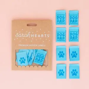 Dog Dad Woven Labels - Sarah Hearts