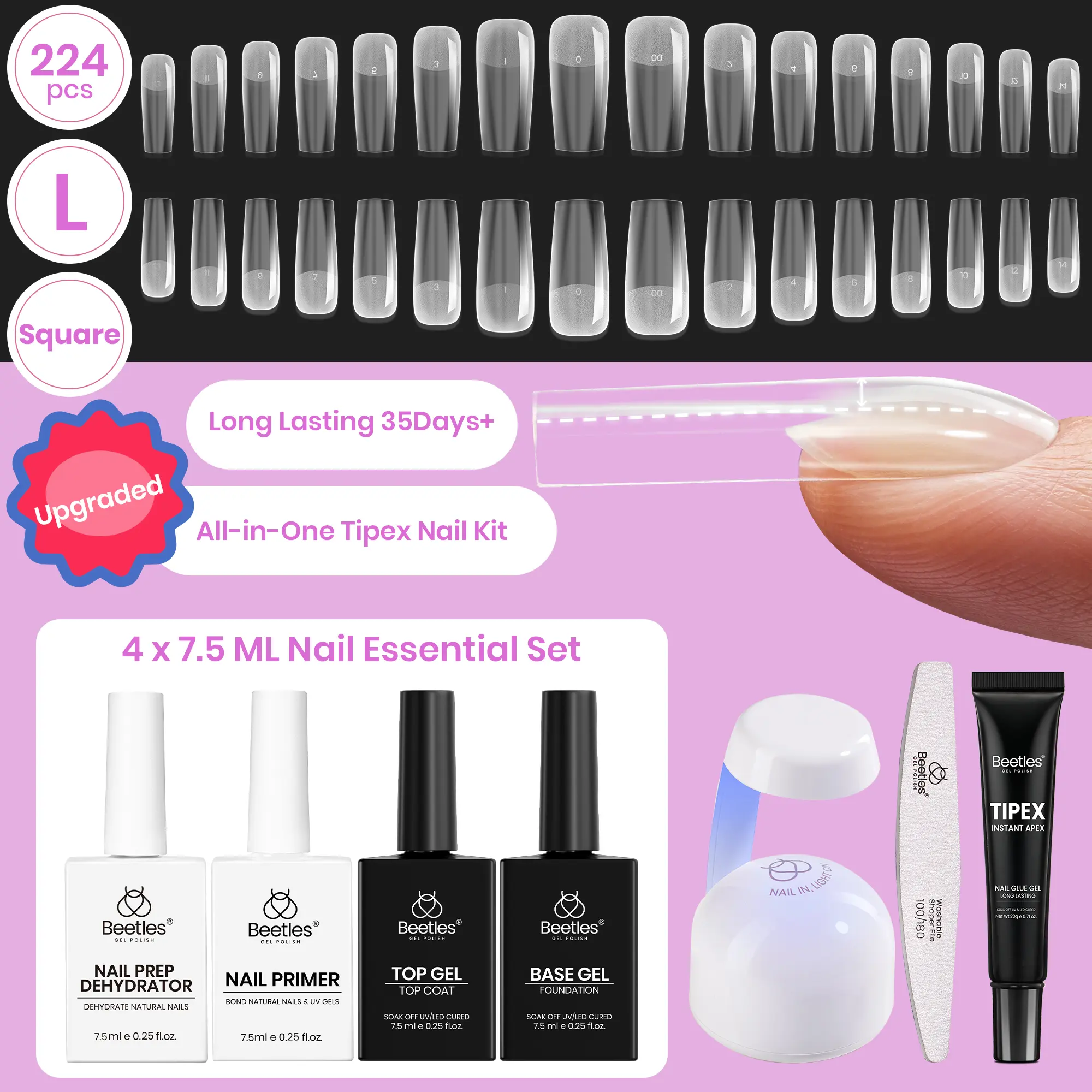 Long Square 【Kit】16 Sizes-224 Pcs