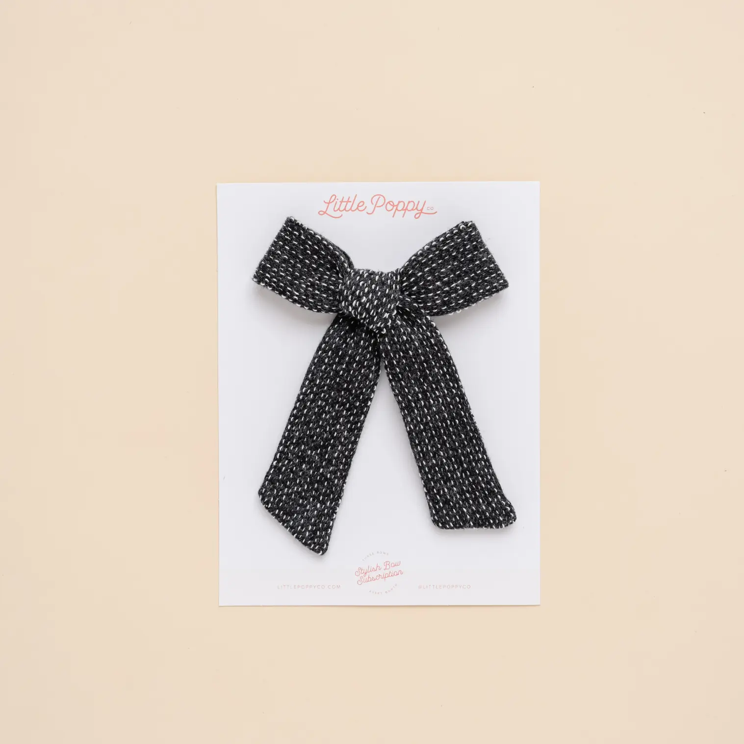 Black French Terry Bow Clip