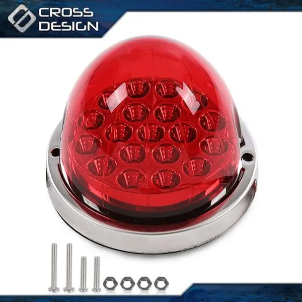 CROSSDESIGN Clear Red Lens Watermelon (19 LED) Marker Front Turn Signal Light Universal