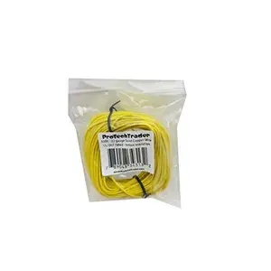100ft 22AWG - Solid Copper Wire Yellow PVC Insulation UL1007 Rated 300V 80℃ - Electronics Hookup Wire Tinned - Bagged
