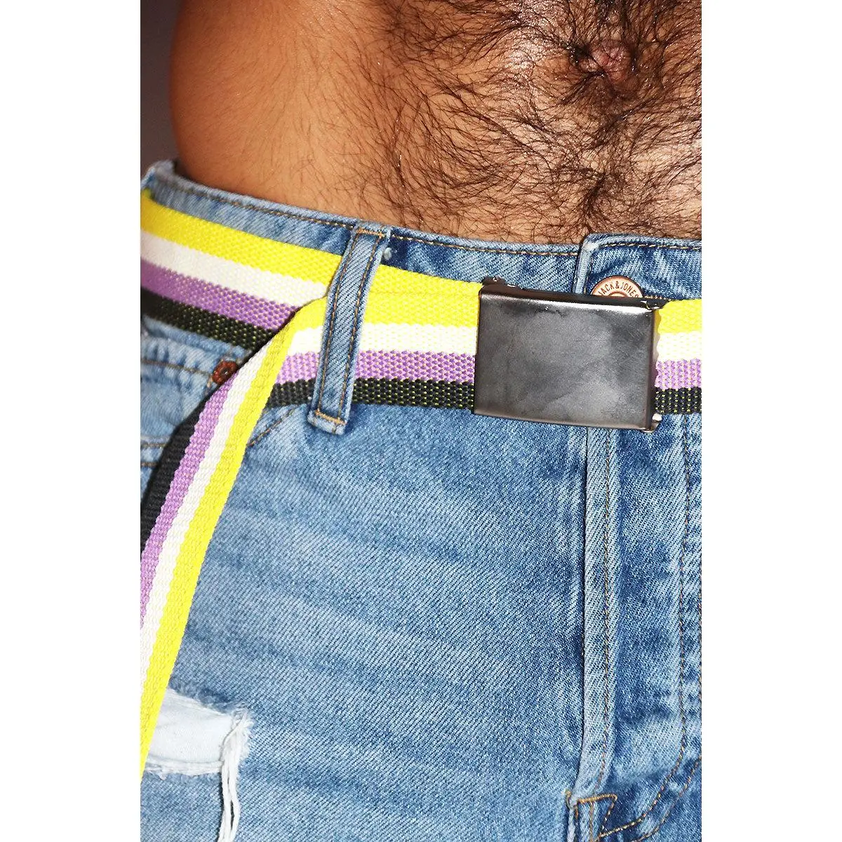 Nonbinary Pride Clasp Belt - Purple