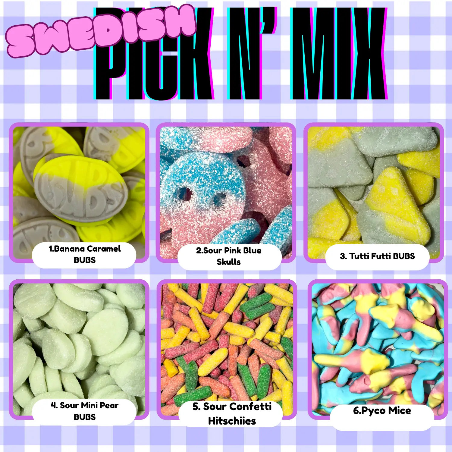 BUBS Assorted European & Swedish Sweet Snack, Ambient Pick and Mix Make Your Own Candy Bag