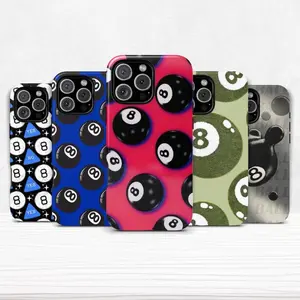 Black 8Ball Two-In-One Film Case Durable, Shock Absorbing for iPhone17 16, 15, 14, 13, 12 Plus, Pro, Max, and Samsung S25-22 Perfect Birthday Gift for Friends