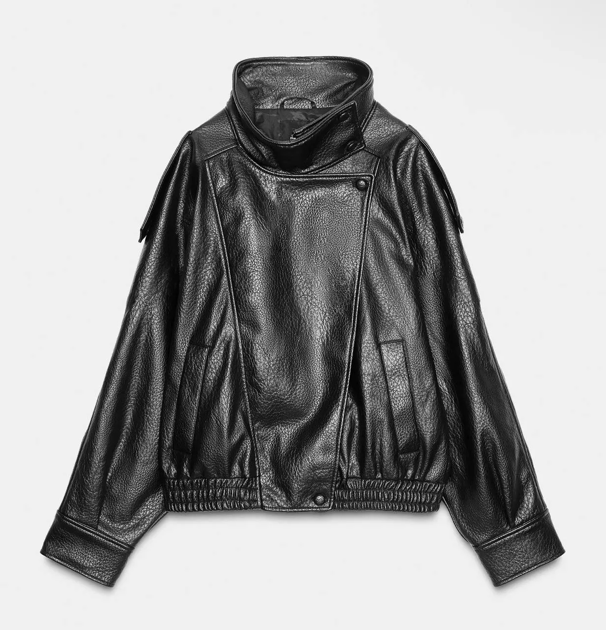 Women's Leather Jacket Casual Fall Zip Up Jacket Racer Varsity Jackets Biker Motor Coat Outwear