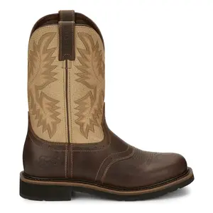 Justin Original Workboots Mens Superintendent 11 Inch Electrical Hazard Round Toe  Work/Duty - Beige, Brown