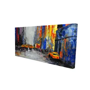 Begin Home Decor 2080-2448-CI58 24 x 48 in. Color Spotted Street with Taxis - Contemporary Canvas Art