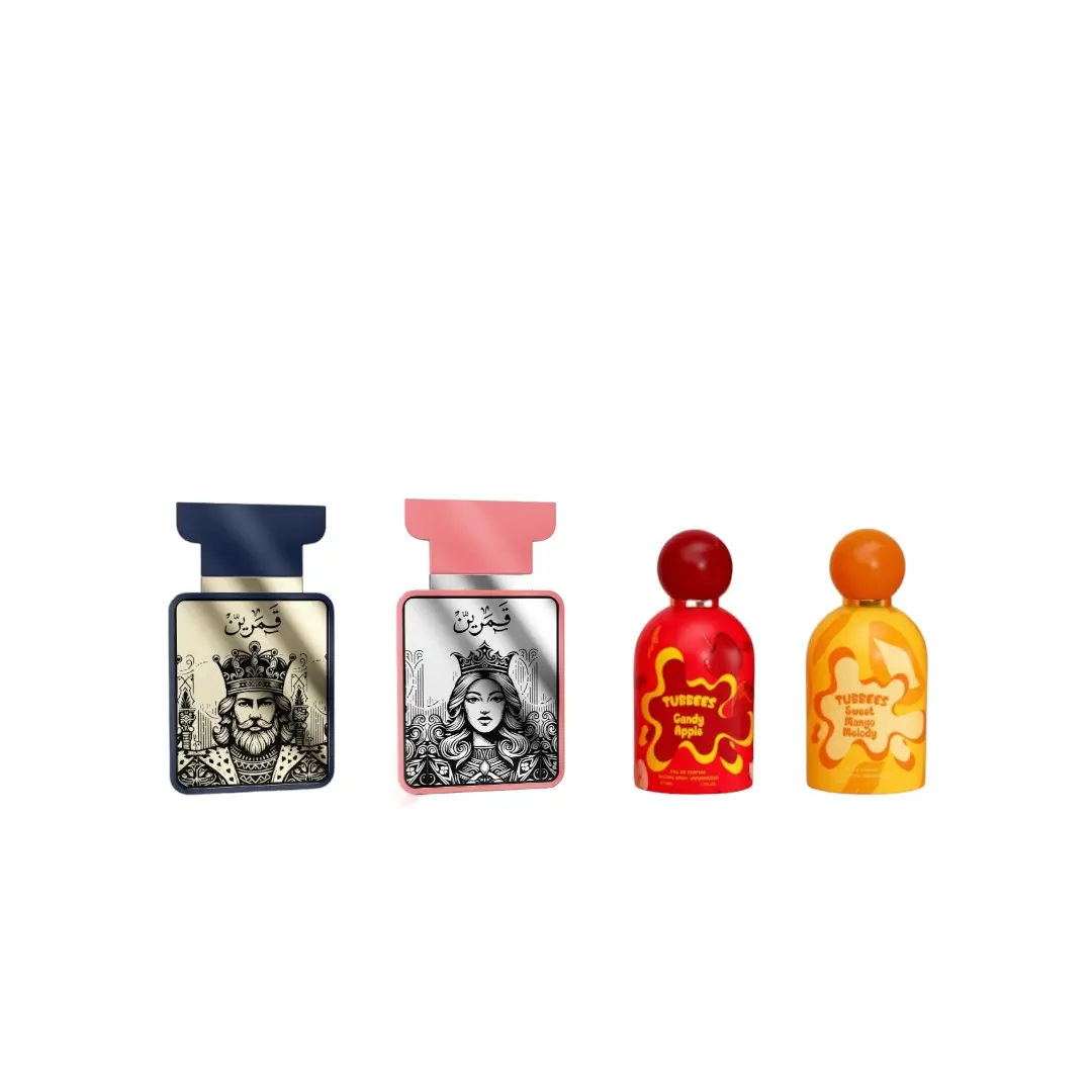 Habibi Bundle | Qamarain For Him + Qamarain For Her + Tubbees Candy Apple + Tubbees Sweet Mango Melody | Unisex  Frageance | 100ML - 3.z | Eau De Parfum | Pineapple- Grapefruit, and Bergamot