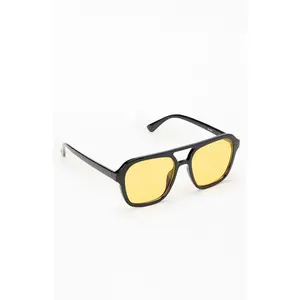 Pacsun Men's Black & Yellow Parker Aviator Sunglasses Pacsun Men's Black & Yellow Parker Aviator Sunglasses
