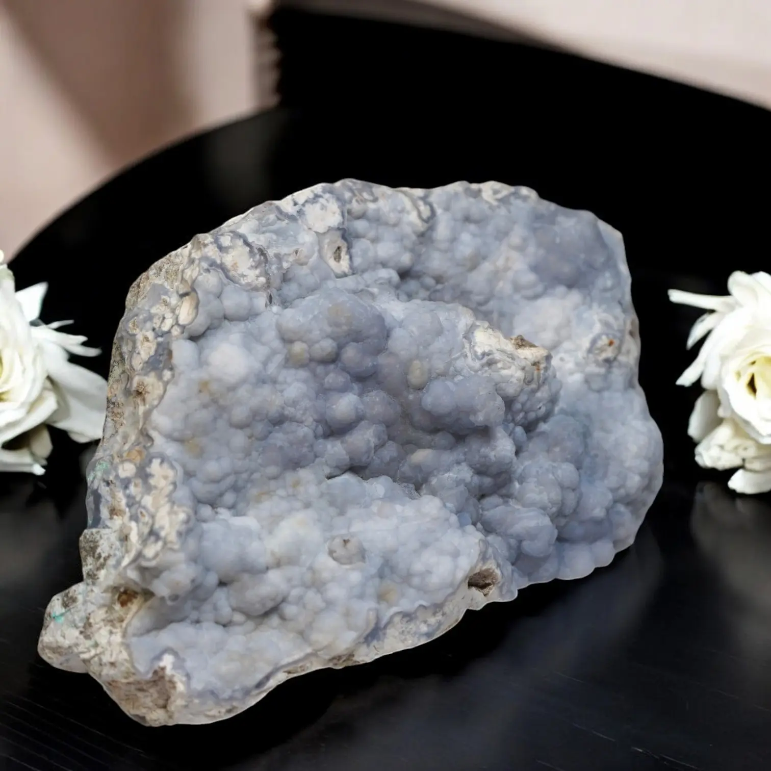 Blue Chalcedony Botryoidal Crystal, Raw Blue Chalcedony Specimen, Large Natural Chalcedony Crystal Decoration Natural Crystal