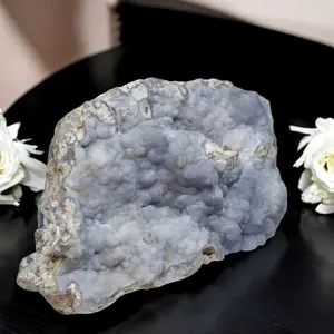 Blue Chalcedony Botryoidal Crystal, Raw Blue Chalcedony Specimen, Large Natural Chalcedony Crystal Decoration Natural Crystal
