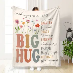 Women Recovery Gift, Cancer Care Healing Hug Blanket, Motivational Sympathy Bereavement Gift, Post-Surgery Soft Throw Blanket