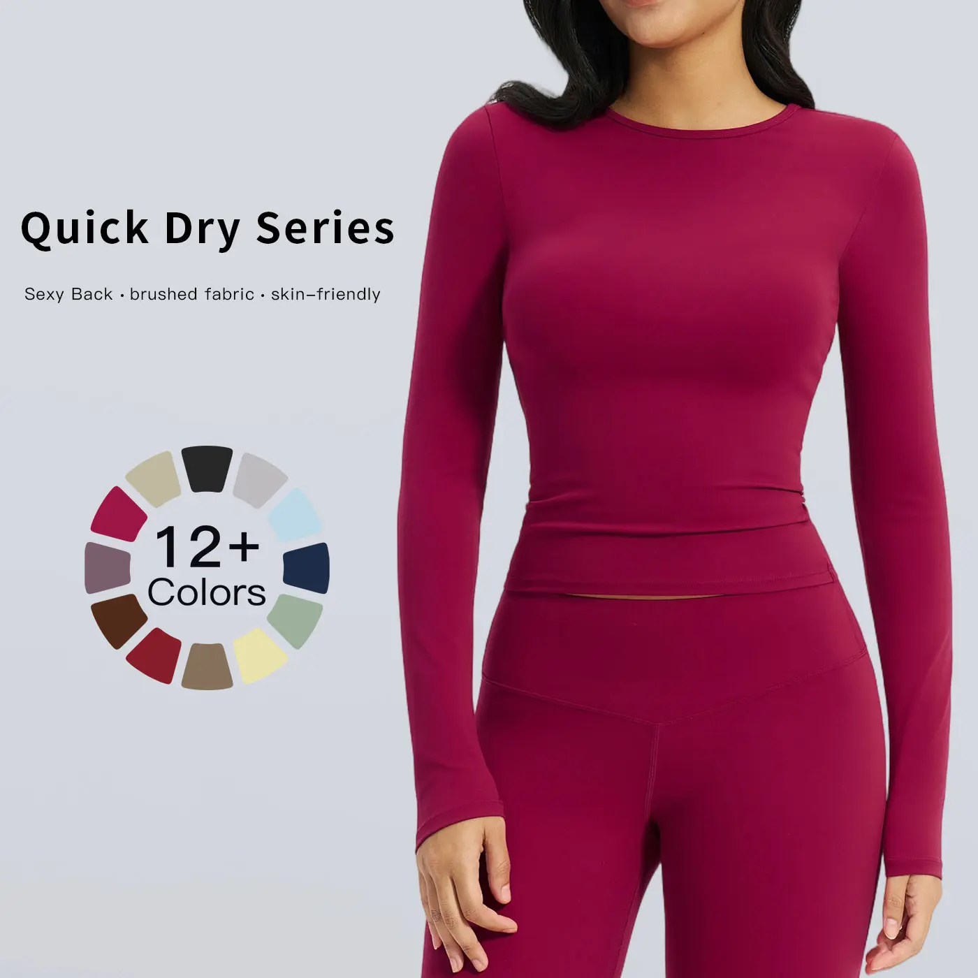 Tenwolf Women’s Long-Sleeve Dry Fit Performance Yoga Top - All Seasons, Cold Wash, Daily Wear Sportswear, Gym Activewear, Fitness Workout Shirt, Exercise Activewear - Ideal for High-Intensity Workouts, Pilates, Long Sleeve Tops, Workout Wear