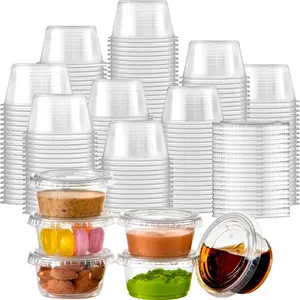 200Pack Ultimate Bundle: 2 oz, 3.25 oz & 4 oz Leak-Proof Sauce & Snack Cups – TikTok Trending Pack marker with lids Portable  home fruit food  storage reusable prep meal on-the-go outdoor use     compartment   snack  produce condiment to-go dry Disposable