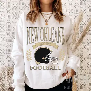 Vintage New Orleans Football Crewneck, Retro Football Sweatshirt, Men's and Women's Sweatshirt, Throwback NOLA Sweatshirt, Game Day NOLA Tee