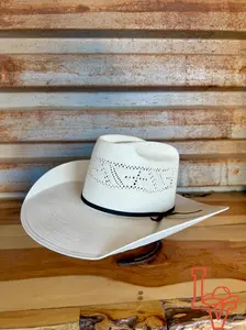 Rodeo King  Cross Straw Hat Regular Crown White