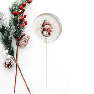 Christmas Lollipops – Clear Isomalt Holiday Candy Favors | Snowman, Reindeer, Gingerbread, Christmas Tree & Gift Designs
