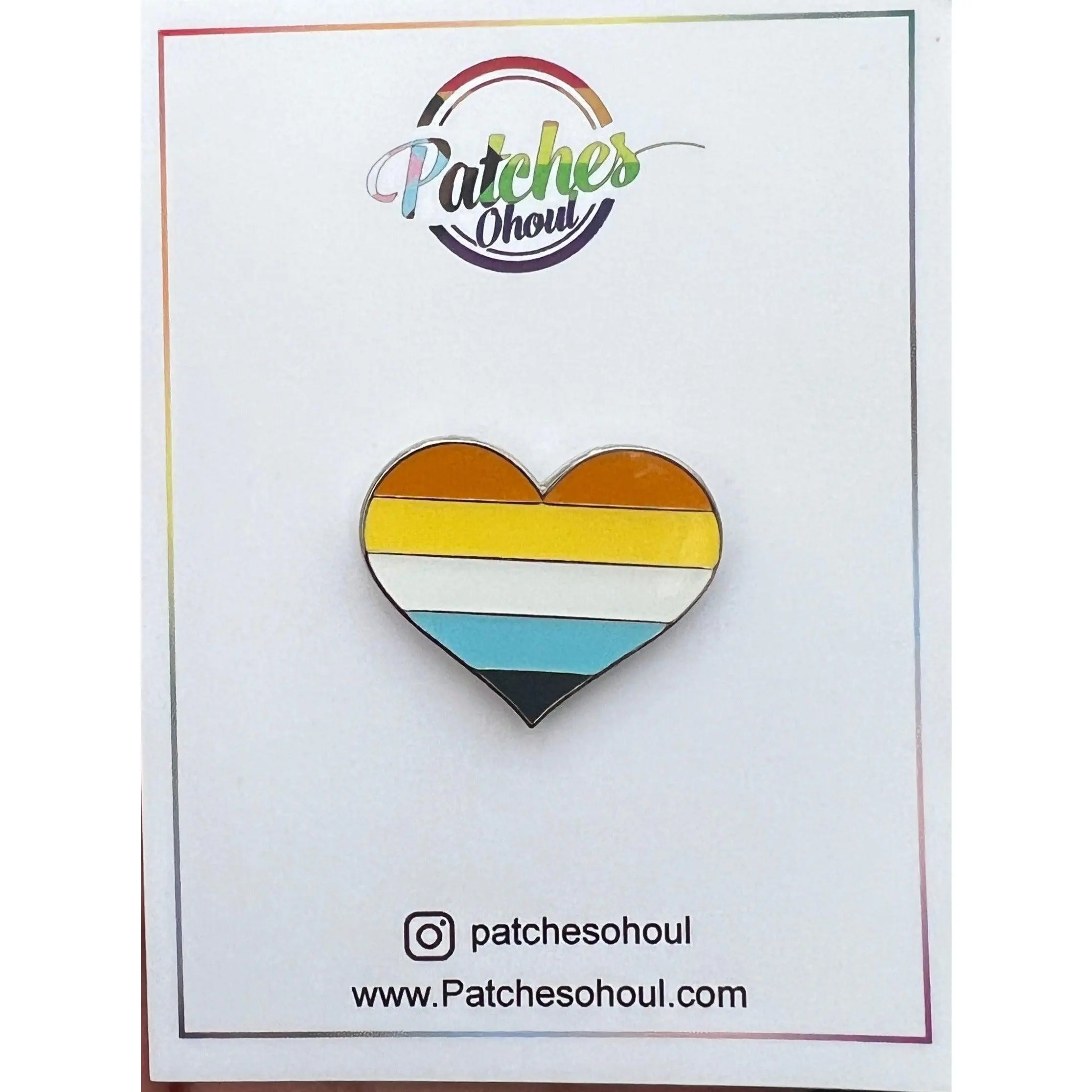 Aroace Heart Lapel Pin - 1" x 1"