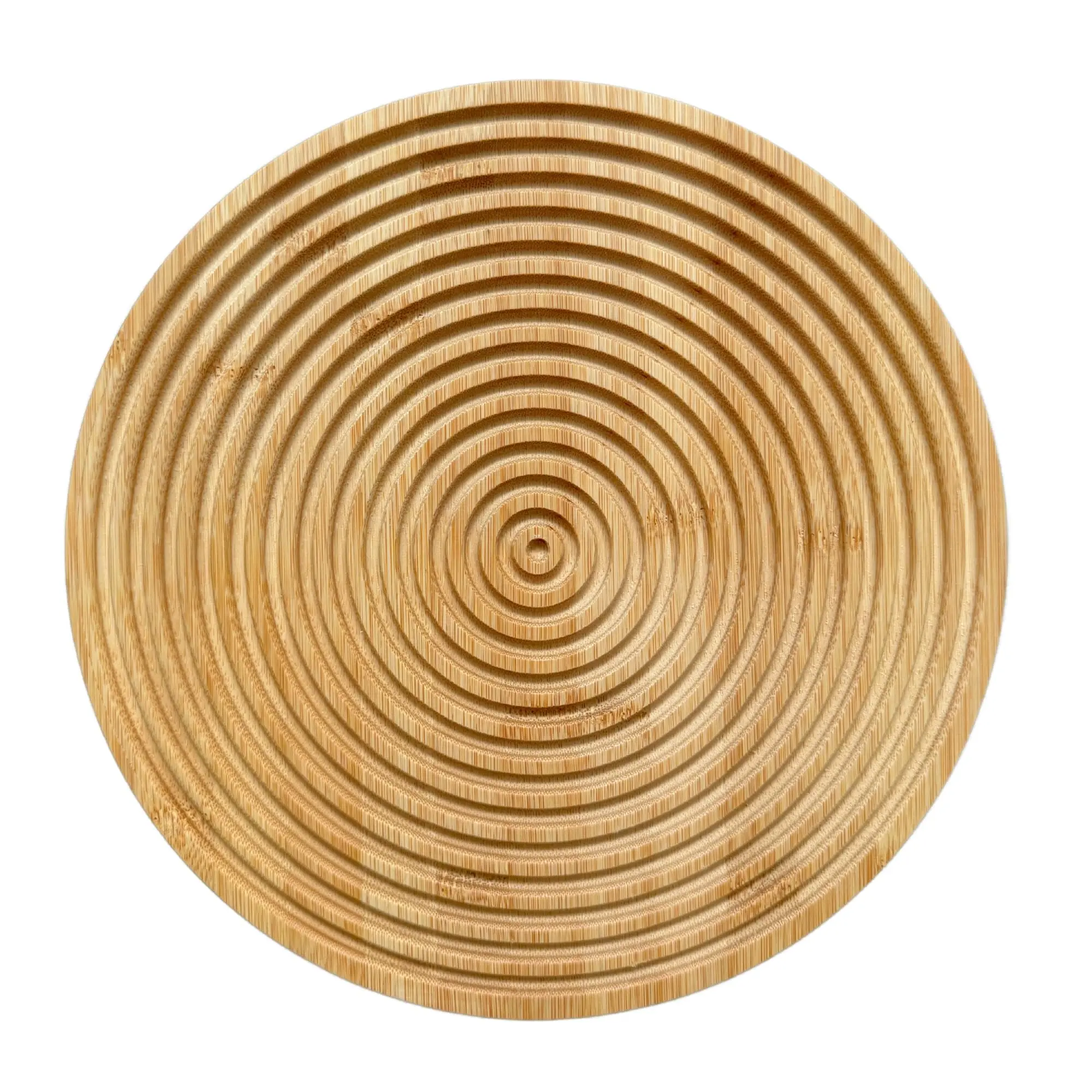 Wooden Chopping Board - 11in Diameter Circle (D11), Round Reversible, Handcrafted Grooved-Sided, Durable Boho Farmhouse Kitchen Decor for Food Serving, Coffee Stations, Dining Tables, Boho Farmhouse Charm