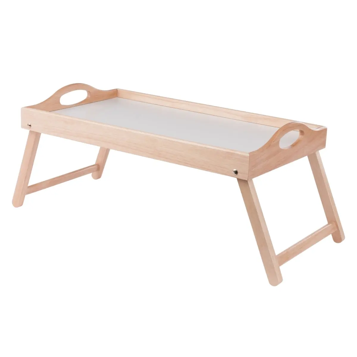 212 MAIN Winsome 82721 Alani Wooden Breakfast Tray, Natural and White Finish, Lightweight Kitchen Serving Tray for Dinner Plates, Dessert Plates