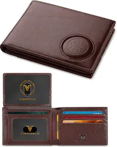 Men's Wallet with Airtag Holder, Full-Grain Leather Wallet for Apple Air Tag (1st & 2nd Generation), Airtag Wallet Men with 2 ID Windows, 13 Card Slots