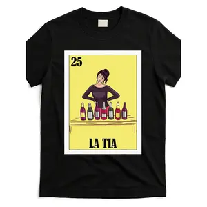 Aunt La Tia T-Shirt - Funny Mexican-Themed Graphic Print, 180G Pure Cotton, Unisex Crew Neck Short Sleeve Tee for Men & Women, Lightweight & Breathable, Perfect for Casual Outings, Everyday Tshirt | Playful Graphic Tee | Machine Washable