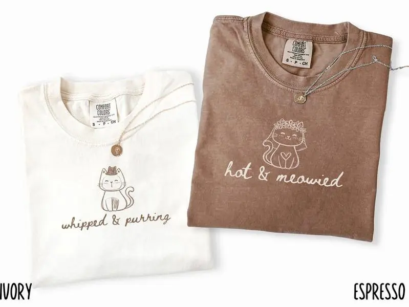 Comfort Colors Funny Just Married T-Shirt, Newlyweds Honeymoon Matching Shirt, Cat Puns Married Couple, Cute Newlywed Gift, Funny Lover Tee, Cat Lover Outfit