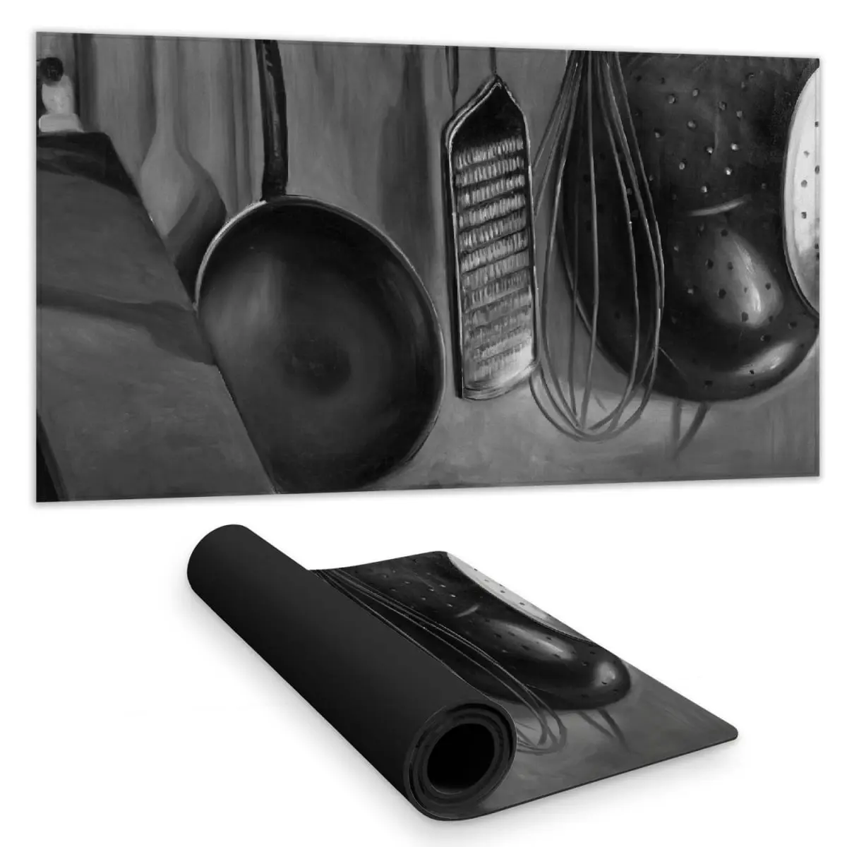 Begin Home Decor C1DM1531XKL632 16x32 in. Kitchen Decorative Placemat, Desk Mat for Home Chefs - Monochrome Kitchen Tool