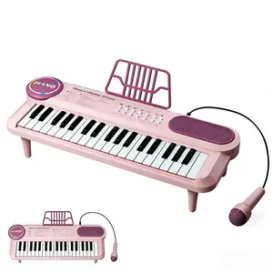 Children's Piano 37-key Electronic Musical Instrument Toy with Microphone & USB Charging Port Interactive Music Educational Gift for Kids