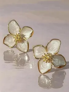 Faux Pearl Decor Flower Design Stud Earrings, Pretty Studs, Elegant Jewelry for Women, Trendy All-match & Exquisite Jewelry for Birthday Gift, Fashion Jewelry Accessories