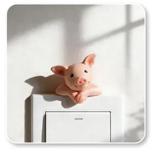 3Pcs/Set Cute Cartoon Pink Pig Resin Ornaments, Mini Switch Base Decorative Figurines, Adorable Pig Decor for Bedroom, Living Room, Study Room, Ideal Christmas Gift