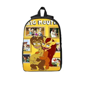 Big Mouth Hormone Monsters Backpack, durable fabric, breathable straps & side pocket, perfect for fans of the hit animated series