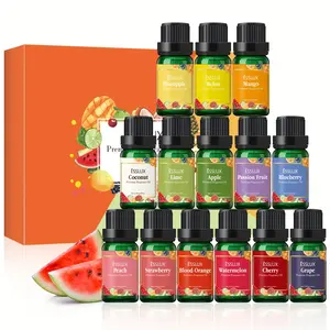 New Fruity Fragrance Oils Set ESSLUX 14 Premium Fruit Scented Oils for Diffuser Candle Making Scents Coconut Peach Watermelon Pineapple and More Aromatherapy Essential Oils Gift Set for Home 14x10ml Perfume Freshener